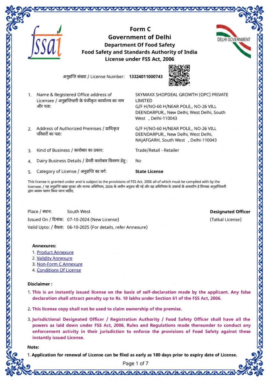 FSSAI Certificate